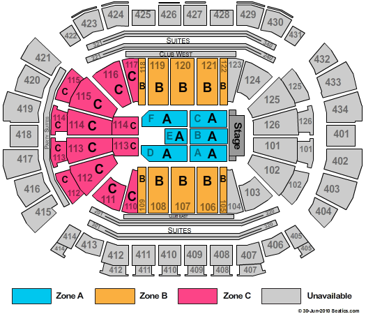 Toyota Center - TX Madea Zone Seating Chart